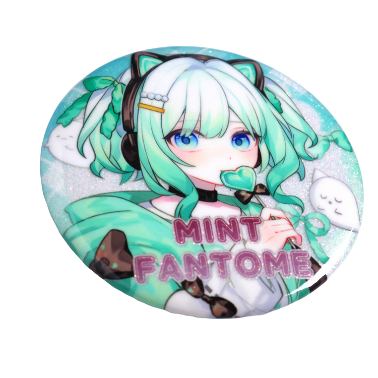 Mint Fantome Glittery 2" Button