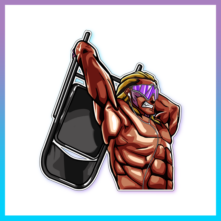 MachoGoSavage Chair Peeker Sticker