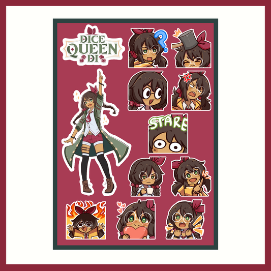 DiceQueenDi Sticker Sheet