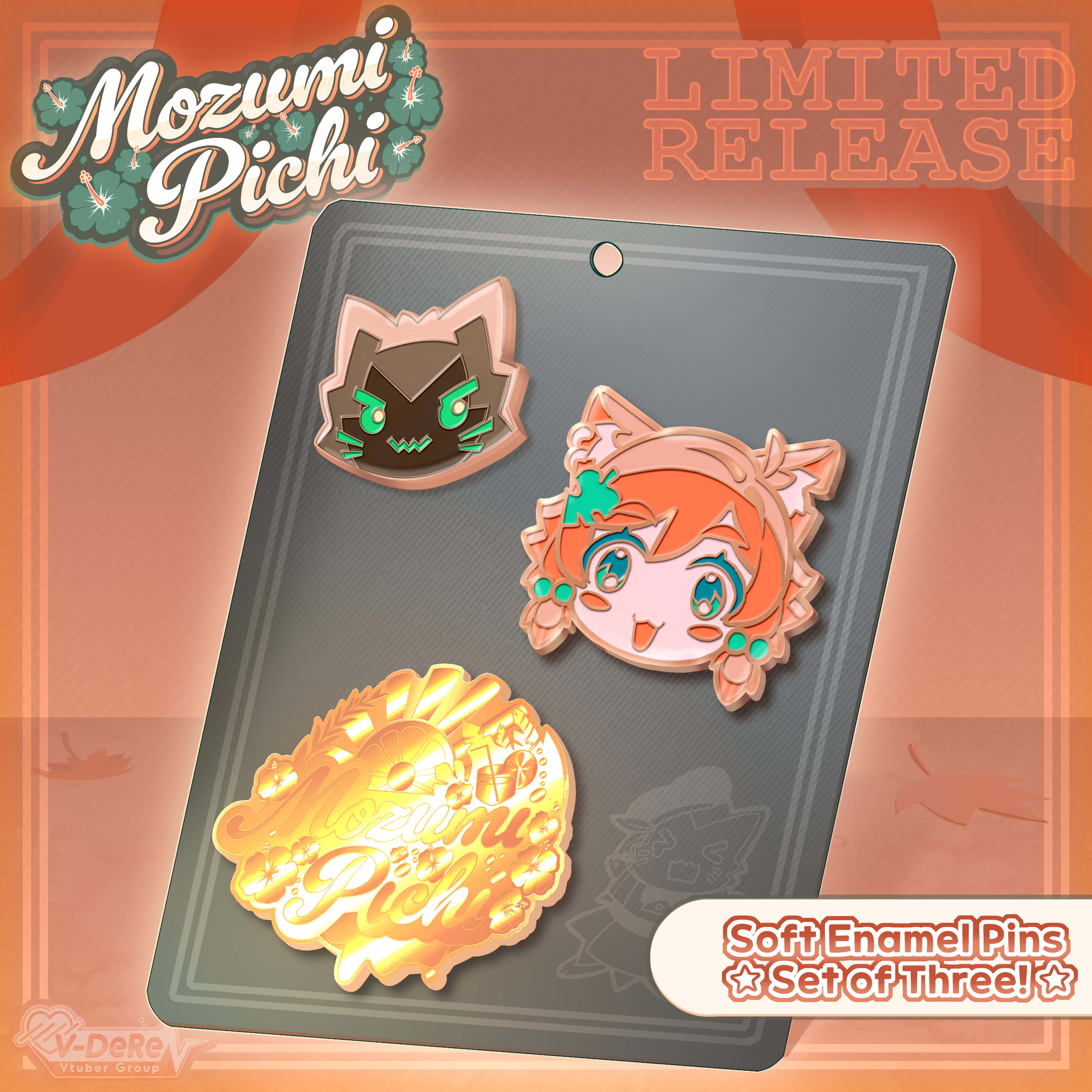 mimohiromiページ Mozumi Pichi Glow in the Dark Enamel Pin Set – V-Oshi